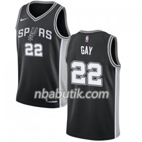 NBA Mænd Trøje San Antonio Spurs Rudy Gay 22 Nike 2017-18 Sort Swingman
